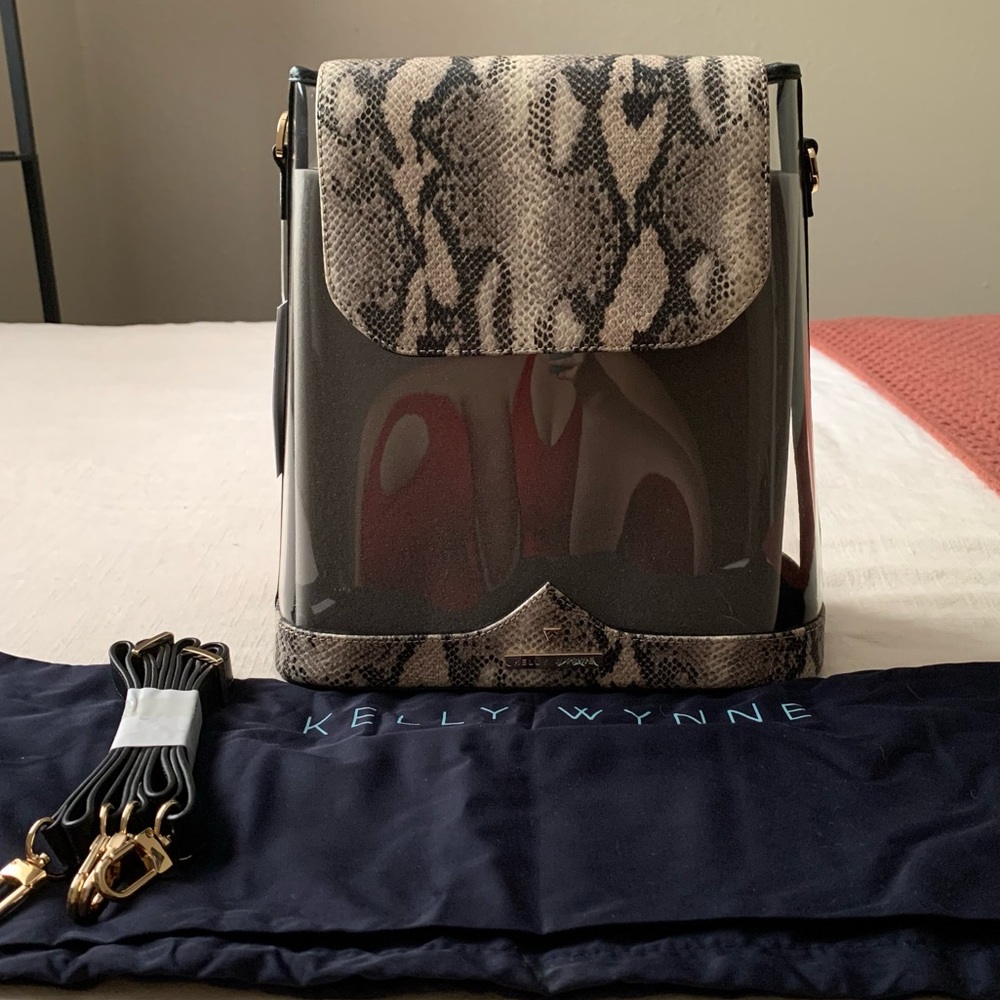 Kelly Wynne Snakeskin Clear Backpack